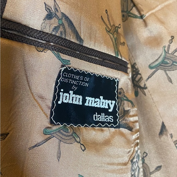 Vintage John Mabry Western Blazer Sport Coat Suit Jacket Horses Men’s Brown - Picture 6 of 12
